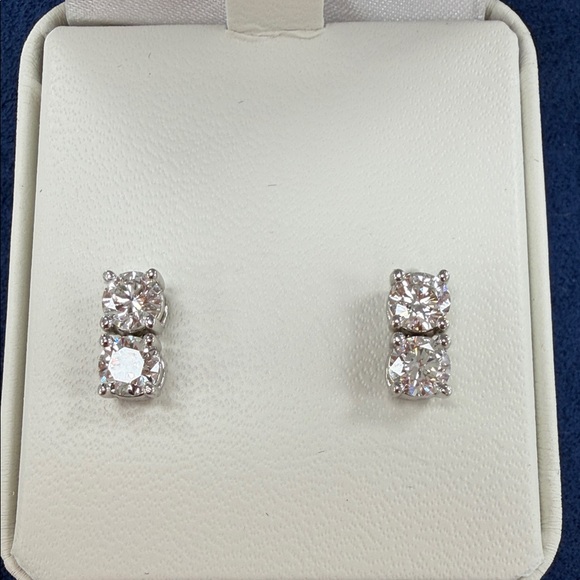 14KT White Gold Lab Grown Diamond Stud Earrings 2.35CT